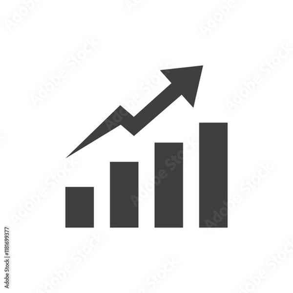 Obraz Level icon. Simple solid style. Up, next, pictogram, power, arrow, battery, button, game, step, volume, business concept. Glyph symbol. Vector design illustration isolated. SVG