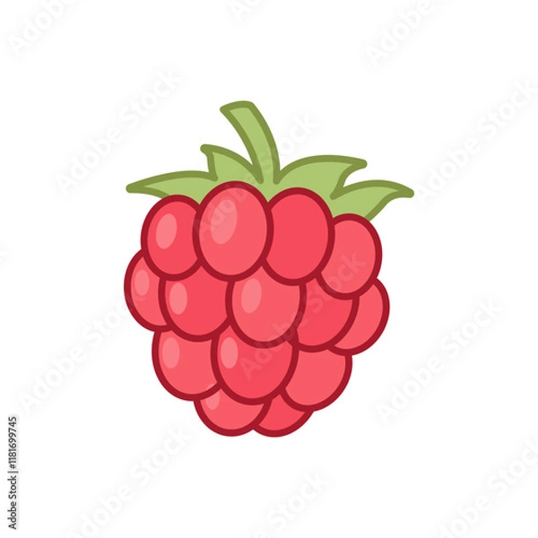 Fototapeta Raspberry icon. Simple filled outline style. Berry, pictogram, ripe, pink, sweet, delicious, food, nature, vegetarian concept. Vector design illustration isolated. SVG