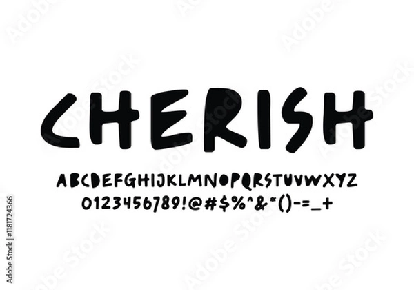 Fototapeta Cherish font for logo and headline. Isolated Vector typeset