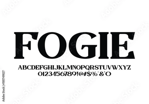 Fototapeta Fogie font for logo and headline. Isolated Vector typeset