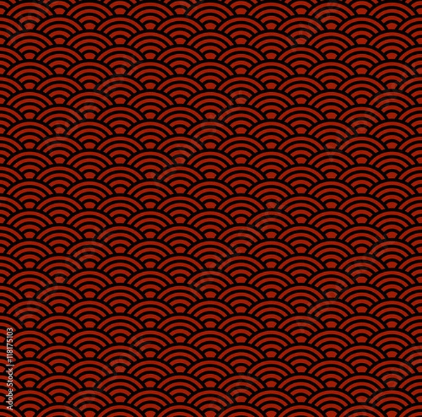 Obraz Seamless china background with waves
