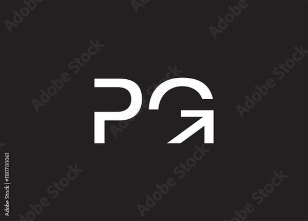 Obraz PG letter logo and initial logo design