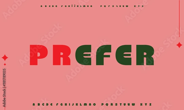 Fototapeta Creative font. Modern abstract digital tech font. Logo creative font, type, technology, movie, digital, music, movie. Fonts and illustration in vector format.