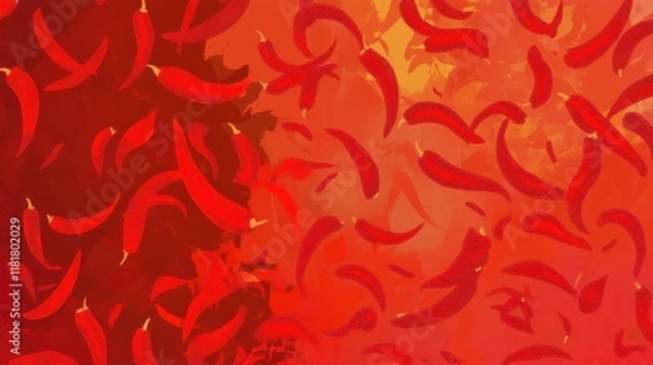Obraz A Captivating Abstract Chili Pepper Pattern Design