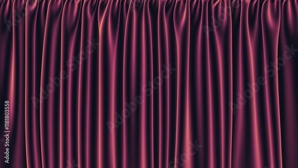 Fototapeta Dark purple fabric. Deep purple drapes. Black stage silk curtain. Beautiful horizontal background. High resolution.