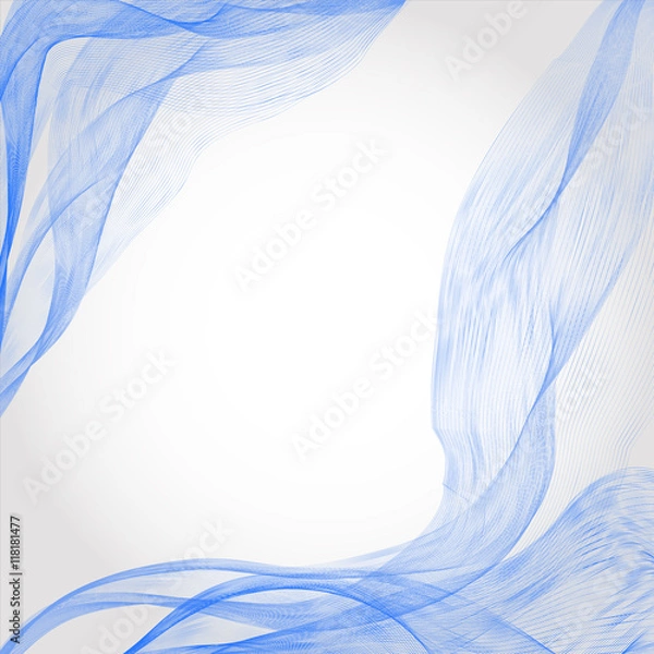 Fototapeta abstract background with blue waves