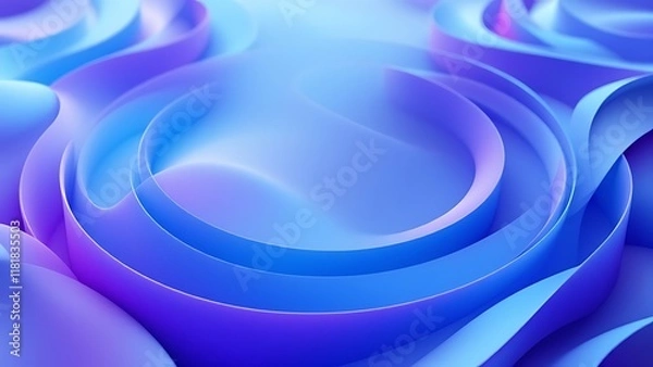 Fototapeta Abstract minimalist shapes, 3d render