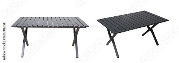Obraz Folding table for camping on white background.