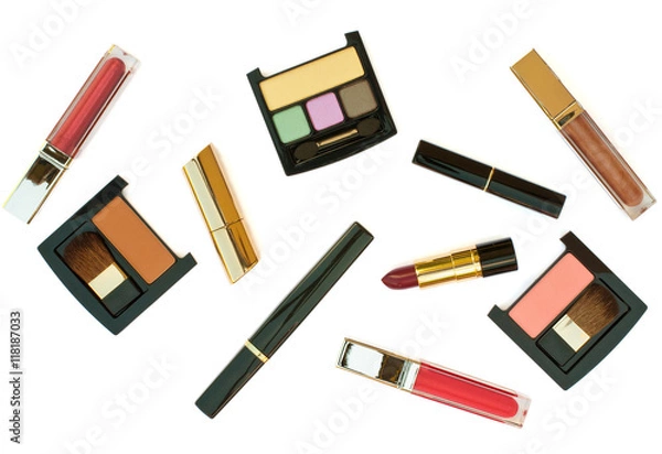 Obraz Isolated cosmetics set on a white background