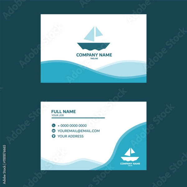 Obraz name card with ocean theme