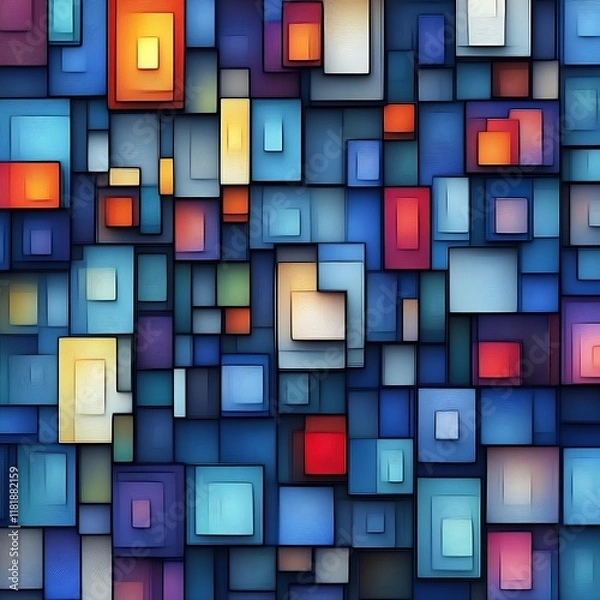 Fototapeta Abstract colorful square mosaic pattern.