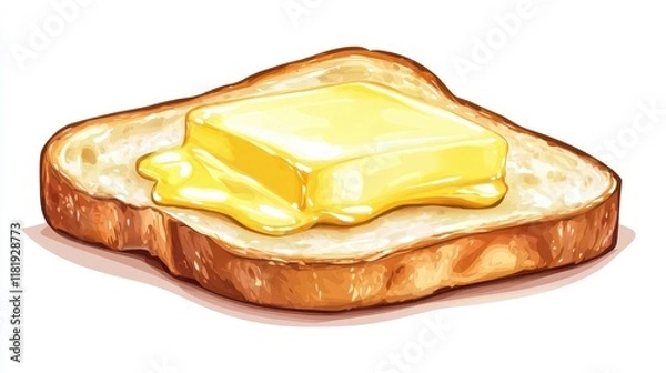 Fototapeta Melting Butter on a Warm Slice of Bread