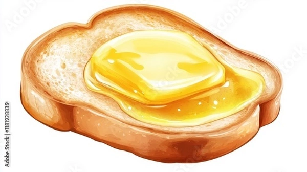 Obraz Melted Butter on a Warm Slice of Bread