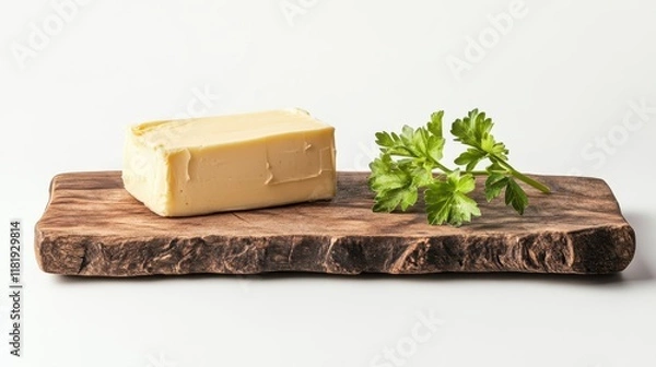 Fototapeta Rustic Butter Presentation on Wooden Board