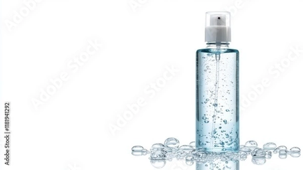 Fototapeta Refreshing facial toner bottle pristine white background product photography clean environment close-up view beauty concept