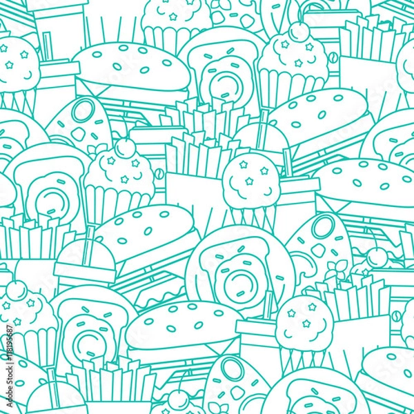 Fototapeta Food seamless pattern.