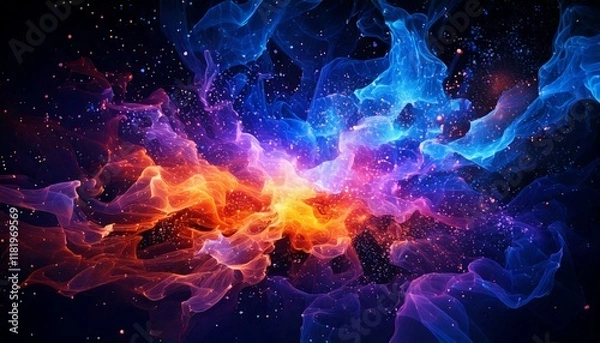 Fototapeta 幻想的で色鮮やかな宇宙の星雲の抽象的なイラスト