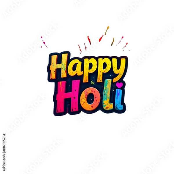 Fototapeta happy holi text  on transparent background