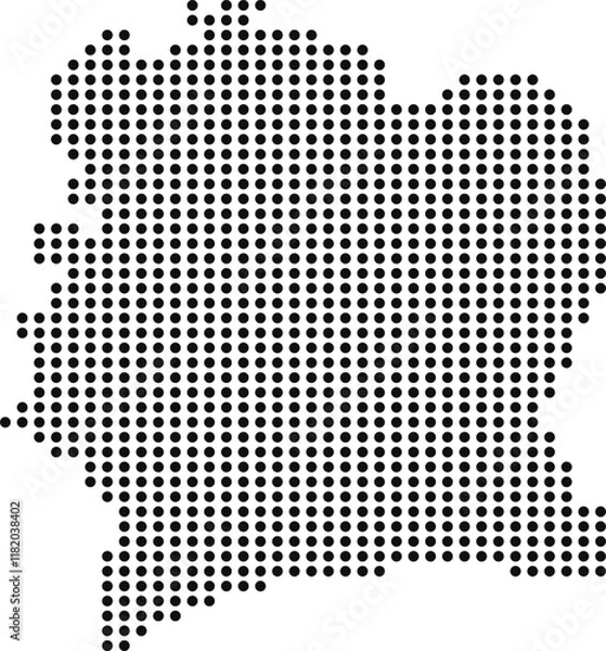 Fototapeta Côte d'Ivoire Black Dotted Map