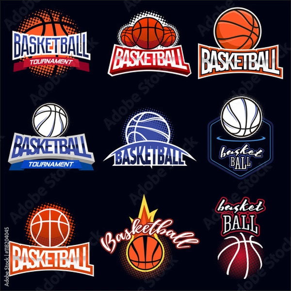 Obraz Basketball colour label