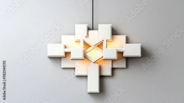 Fototapeta Modern Abstract White Pendant Light Fixture for Contemporary Spaces