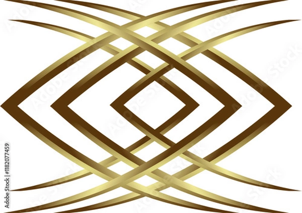 Fototapeta curved line design material with golden brown gradient colors as inspiration for fine and applied arts