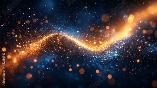 Fototapeta A meticulous, shining visualization of the Planck scale, with small, lively particles engaging in an immaculate area