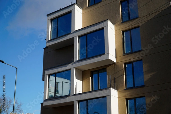 Obraz Modern residential building with big windows