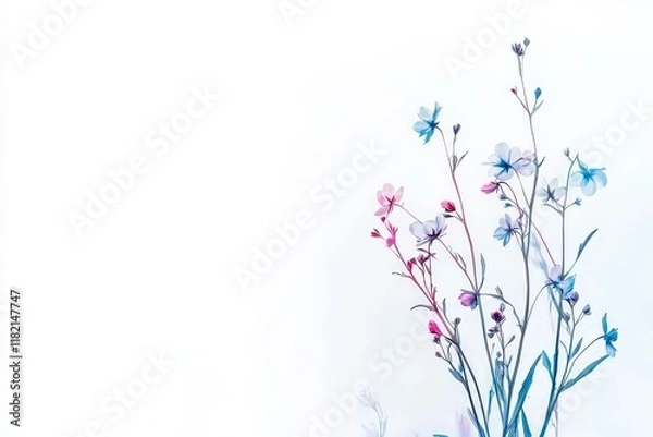 Fototapeta Beautiful Elegant Wildflower Arrangement with Soft Colors for Minimalist Design