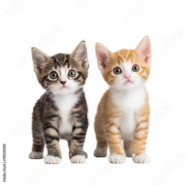 Obraz Adorable Kittens: A Pair of Playful Tabby and Ginger Cats