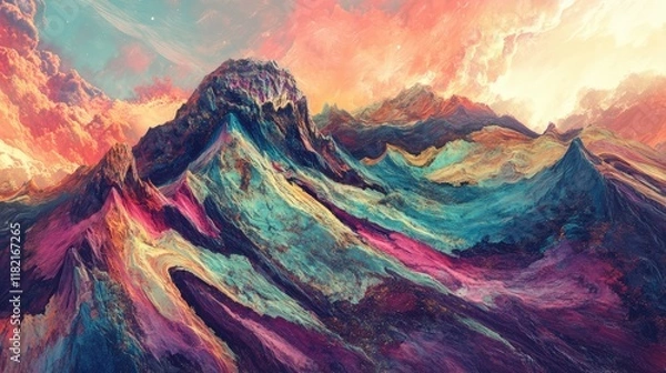 Obraz Immerse yourself in a turbulent alien vivid landscape,