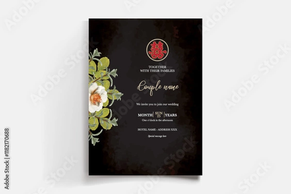 Fototapeta floral bridal shower invitation templates