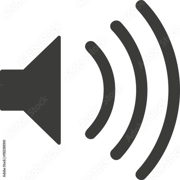 Fototapeta Speaker volume icon with sound waves