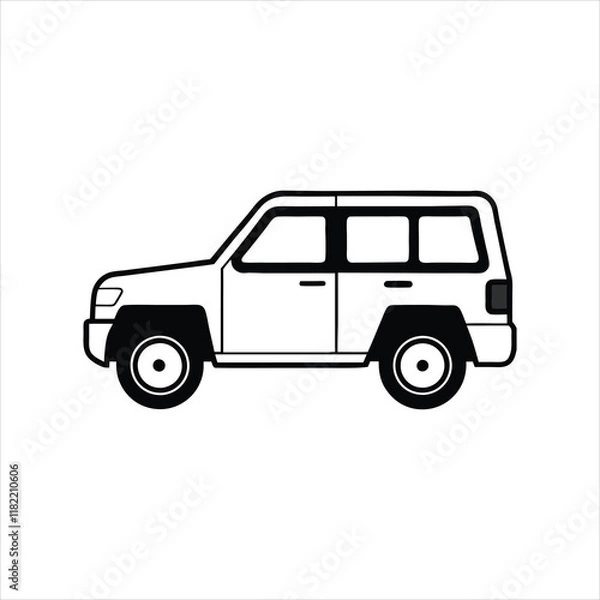 Obraz Car icon line art transportation Vector illustration design