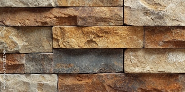 Fototapeta A rustic brick wall serves as a textured backdrop, adding warmth and character to a scene.
