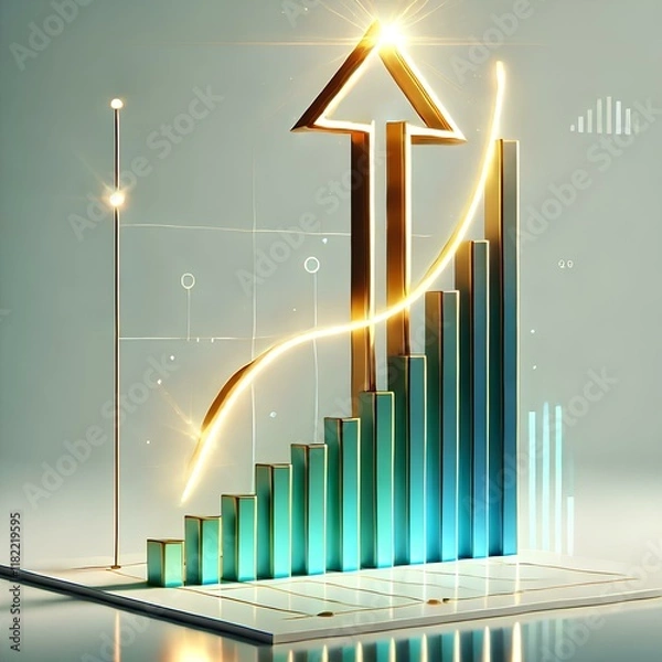 Fototapeta business graph with arrow