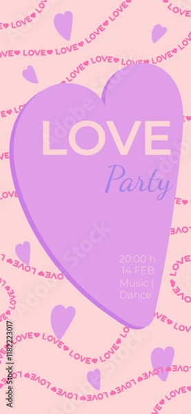 Fototapeta Web poster invitation to a Valentine's Day party