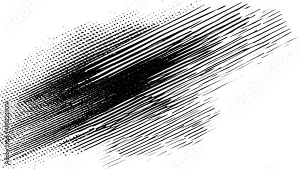 Fototapeta Black damage Dirty line grainy and scratches. Sketch crack black grain texture. Distress overlay vector textures.