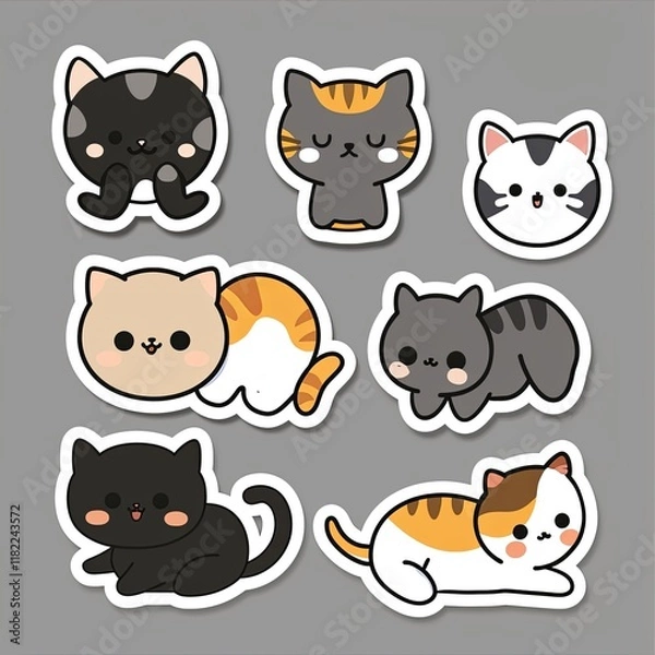 Fototapeta Cute cat illustrations