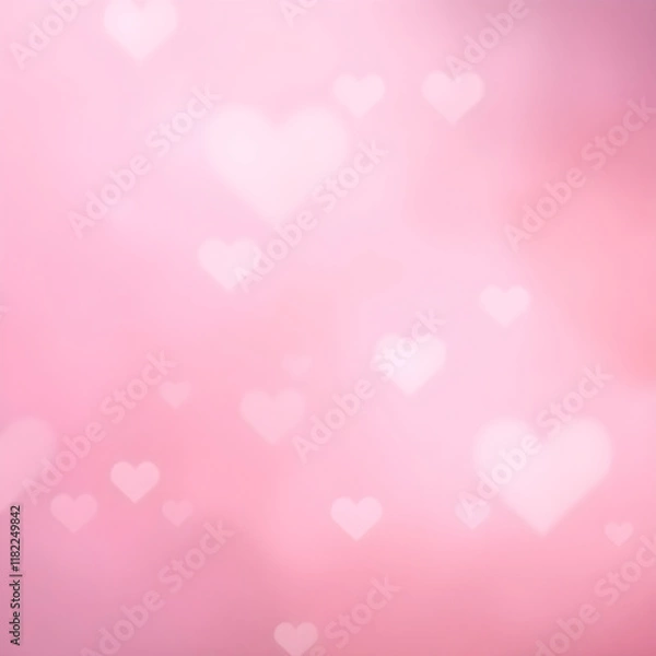 Fototapeta Soft Pastel Heart Shapes with a Dreamy and Hazy Atmosphere for a Gentle and Romantic Valentine's Day Design