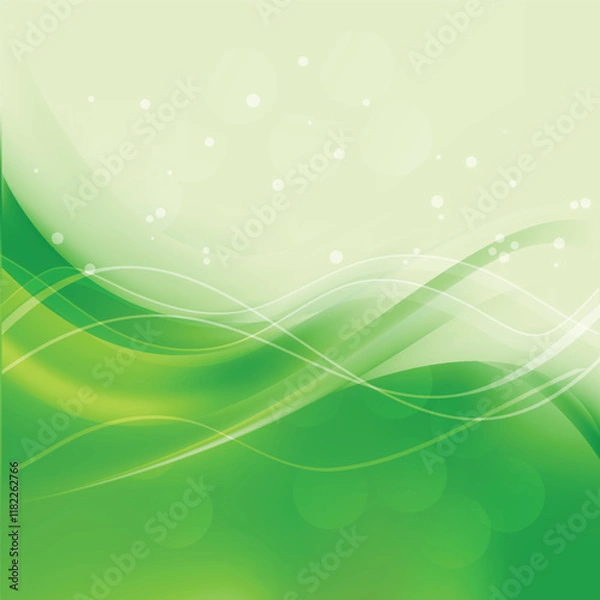 Obraz Green Wave Background Vector Illustration
