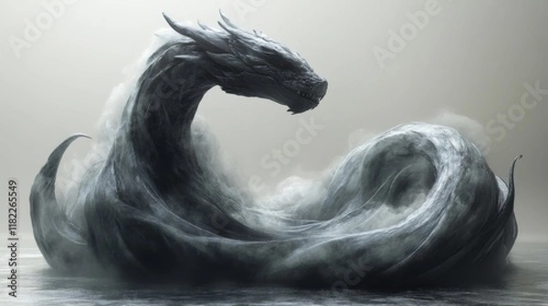Fototapeta Majestic Leviathan Sea Serpent. Generative AI