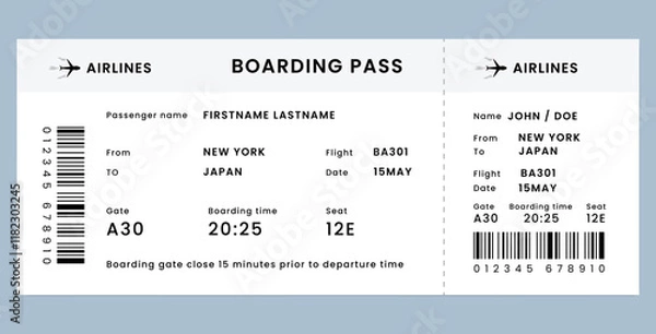 Obraz Boarding pass template