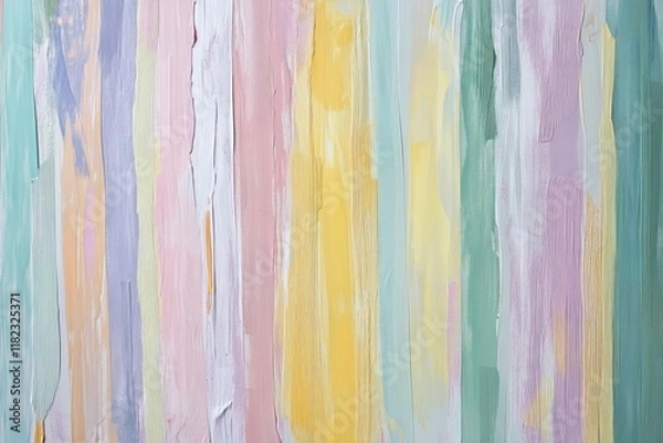 Fototapeta Pastel-colored vertical stripes, textured paint.