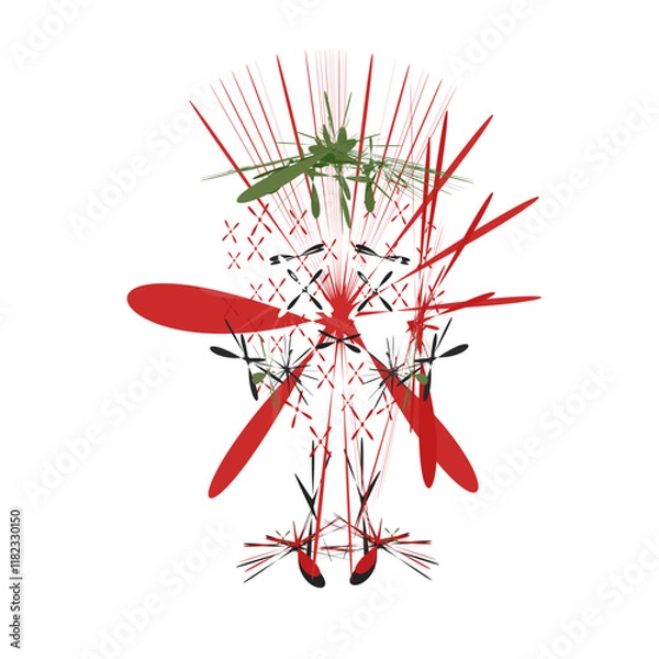 Obraz Abstract red color on a white background