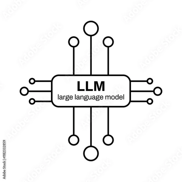 Fototapeta LLM or large language model icon for AI website and apps