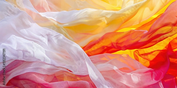Fototapeta Abstract color gradient with flowing fabric textures and vibrant hues