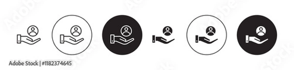 Fototapeta Customer retention icons set in black filled and outlined style