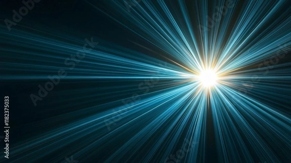 Obraz Abstract Teal Light Rays Burst Background Design