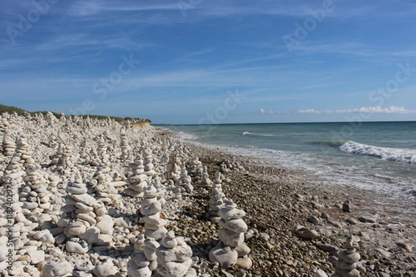 Obraz Plage de Galets empilés